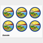 モンタナ州旗のステッカー ラウンドシール (シート)