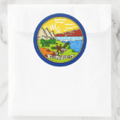 モンタナ州旗のステッカー ラウンドシール (バッグ)