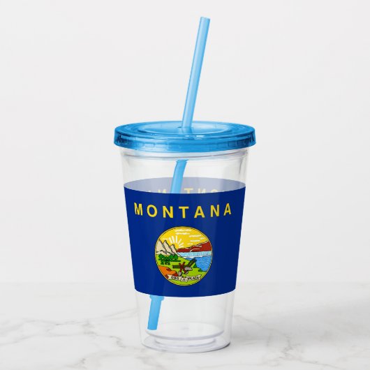 モンタナ州旗を持つアクリルタンブラー アクリルタンブラー (裏面)