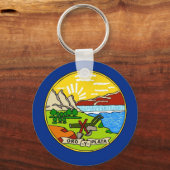 モンタナ州旗を持つキーチェーン州 キーホルダー (正面)