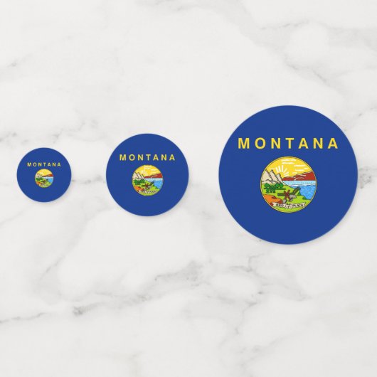 モンタナ州旗を持つテーブル紙吹雪 コンフェッティ (裏面)