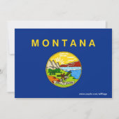 モンタナ州旗を持つベビーシャワー招待状 招待状 (裏面)