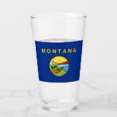 モンタナ州旗を持つ愛国的なガラス杯 タンブラーグラス (正面)