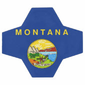 モンタナ州旗を持つ愛国的なサッカーボール サッカーボール (フラット)