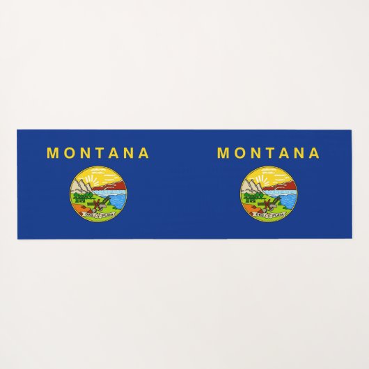 モンタナ州旗を持つ愛国的なヨガマット ヨガマット (裏面(横))