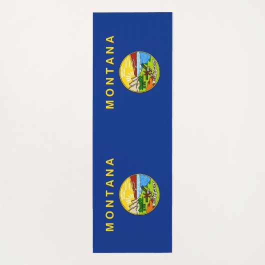 モンタナ州旗を持つ愛国的なヨガマット ヨガマット (裏面)