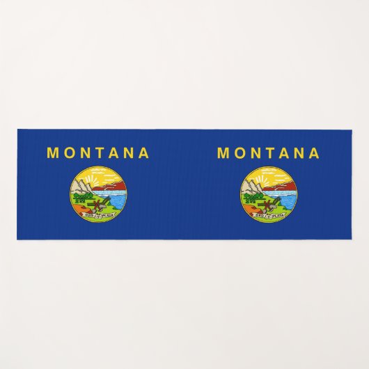 モンタナ州旗を持つ愛国的なヨガマット ヨガマット (正面(横))
