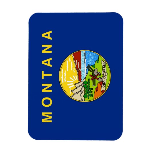 モンタナ州旗を持つ愛国的な柔軟な磁石 マグネット (縦)