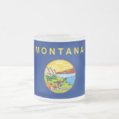 モンタナ州旗を持つ曇り小さなガラスマグ フロストグラスマグカップ (中央)
