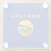 モンタナ州旗デザインデコール ガラスコースター (裏面)