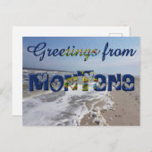 モンタナ州旗ハートUSAからの挨拶 ポストカード (正面/裏面)