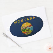 モンタナ州旗ヴィンテージ.png 楕円形シール (封筒)