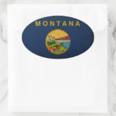 モンタナ州旗ヴィンテージ.png 楕円形シール (バッグ)