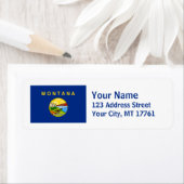 モンタナ州旗差出人住所ラベル ラベル (インサイチュ)