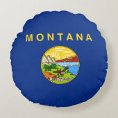 モンタナ州旗 ラウンドクッション (正面)