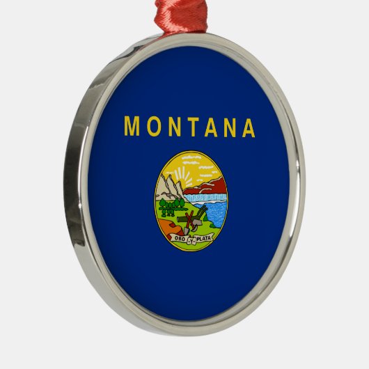 モンタナ州旗(米国MT) メタルオーナメント (右)