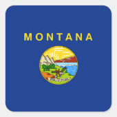 モンタナ州旗USA スクエアシール (正面)
