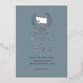 モンタナ州目的地の結婚式 箔招待状 (正面)