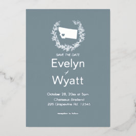 モンタナ州目的地の結婚式 箔招待状