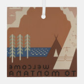 モンタナ州:インディアン部族、山、プレーリー ガラスオーナメント (裏面)