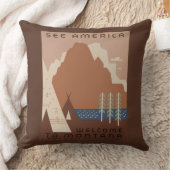 モンタナ州:インディアン部族、山、プレーリー クッション (ブランケット)