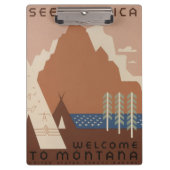 モンタナ州:インディアン部族、山、プレーリー クリップボード (正面)