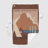 モンタナ州:インディアン部族、山、プレーリー ゴルフタオル (インサイチュ)