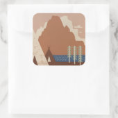 モンタナ州:インディアン部族、山、プレーリー スクエアシール (バッグ)