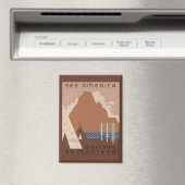 モンタナ州:インディアン部族、山、プレーリー マグネット (インサイチュ (食洗機))