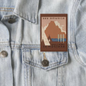 モンタナ州:インディアン部族、山、プレーリー 缶バッジ (インサイチュ)