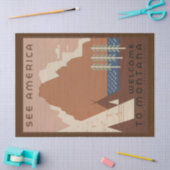 モンタナ州:インディアン部族、山、プレーリー 薄葉紙 (クラフト)