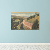 モンタナ州 – ハーディングウェイ(ハイウェイNo. 10) キャンバスプリント (インサイチュ (ウッドフロア))