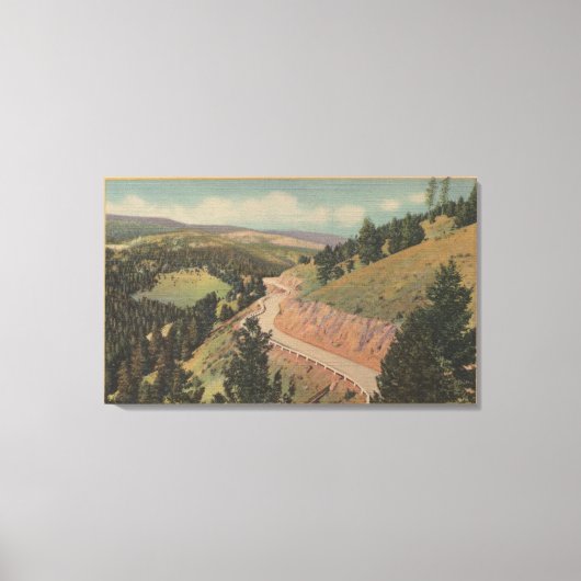 モンタナ州 – ハーディングウェイ(ハイウェイNo. 10) キャンバスプリント (正面)