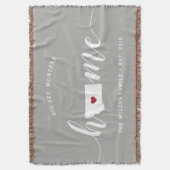 モンタナ州 自宅 おしゃれなパーソナライズ スローブランケット (正面縦)