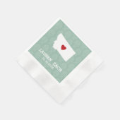 モンタナ州 自宅 都市 マップ - オーダーメイド ウェディング 縁ありカクテルナプキン (角)