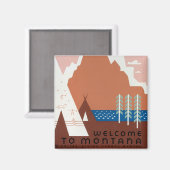 モンタナ未編集ヴィンテージ写真Old Eutitic Pic マグネット (正面/裏面)