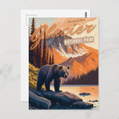 モンタナ氷河の国立公園 ポストカード (正面/裏面)