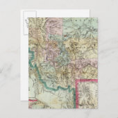 モンタナ準州の地図 ポストカード (正面/裏面)