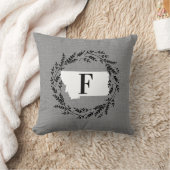 モンタナ素朴リースモノグラム装飾用クッション クッション (ブランケット)