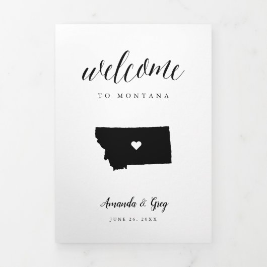 モンタナ結婚のウェルカムレター&旅程 三つ折りプログラム (カバー)
