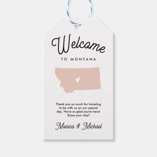 モンタナ結婚の色へようこそ!! ギフトタグ (正面)