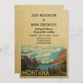 モンタナ結婚式招待状ヴィンテージグレイシャーレイク 招待状 (正面/裏面)