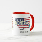モンタナ統一された州レトロ州マップヴィンテージUSA マグカップ (正面右)