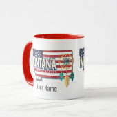 モンタナ統一された州レトロ州マップヴィンテージUSA マグカップ (正面左)