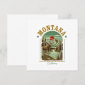 モンタナ自然シーン – 野生生物、山、川 (正面/裏面)