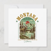 モンタナ自然シーン – 野生生物、山、川 (正面)