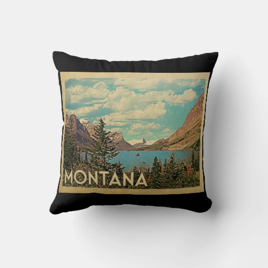 モンタナ装飾用クッショングレイシャーパークヴィンテージトラベル クッション (裏面)