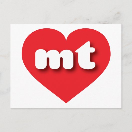 モンタナ赤いハート – 私は山を愛する ポストカード (正面)