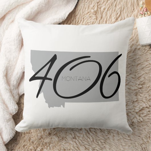 モンタナ406タイポグラフィ白黒装飾用クッション クッション (ブランケット)