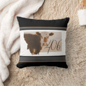 モンタナ406ブラウンアンドホワイトカウズ装飾用クッション クッション (ブランケット)